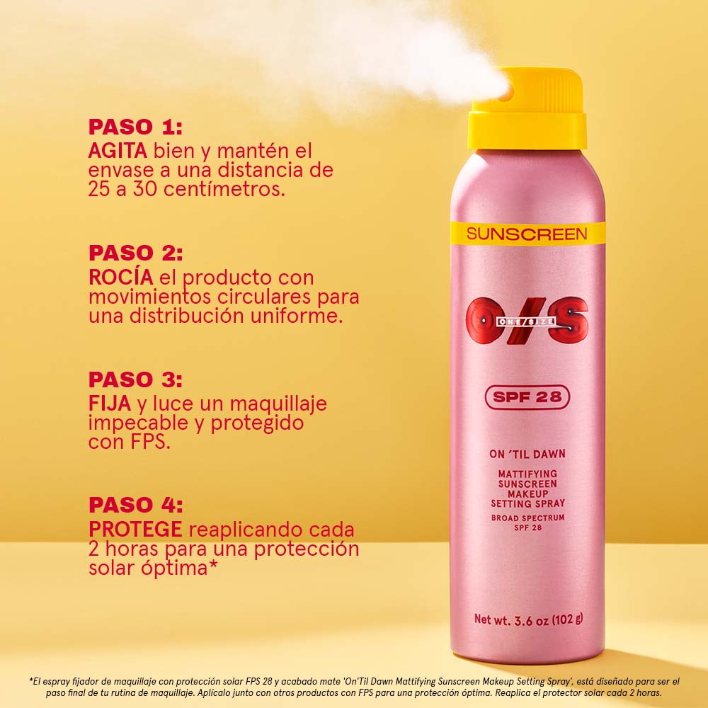 ON 'TIL DAWN MATTIFYING SUNSCREEN MAKEUP SETTING SPRAY SPF 28 (FIJADOR DE MAQUILLAJE CON PROTECCI&Oacute;N SOLAR)